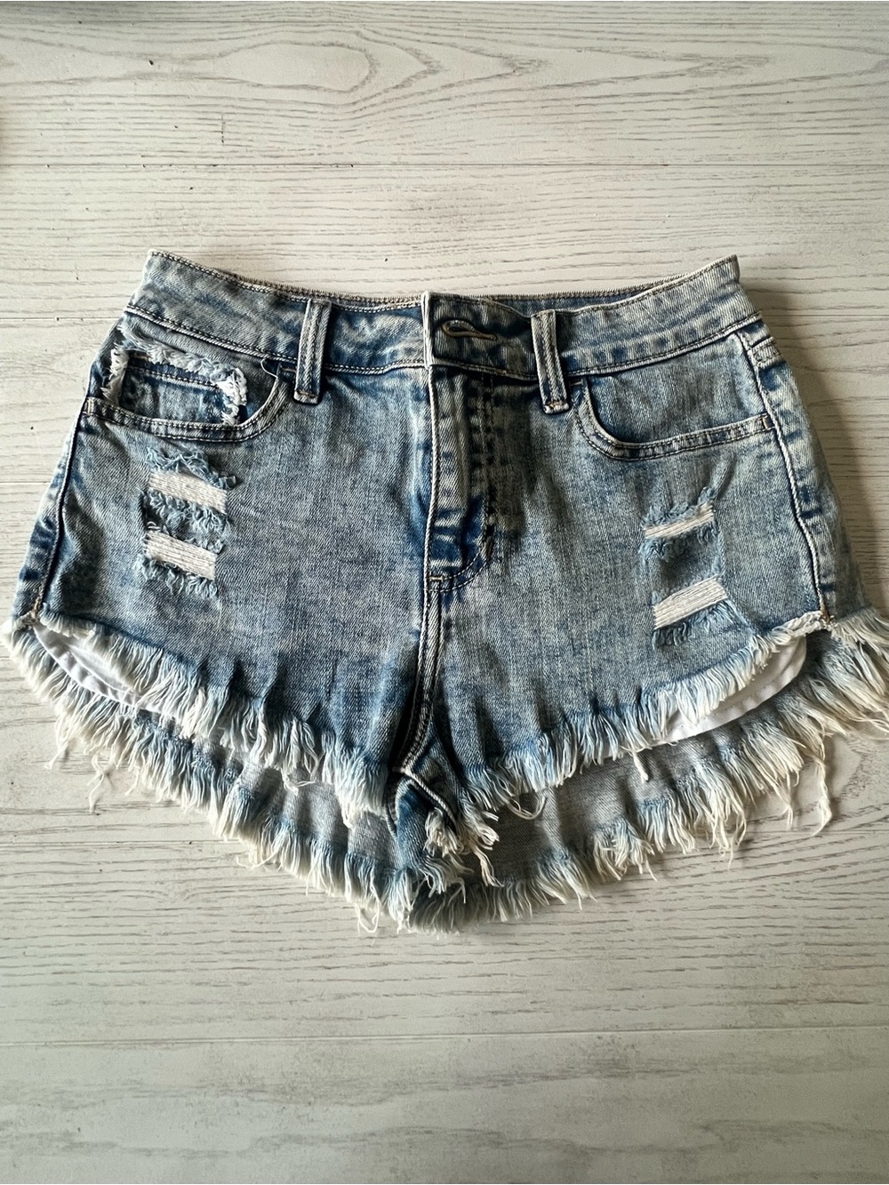 Cello Light Blue Distressed Frayed Denim Shorts- NWT!